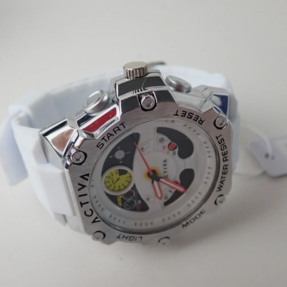 Activa X Invicta Digital Men's Watch - 55mm, White (ACW8092-004)
